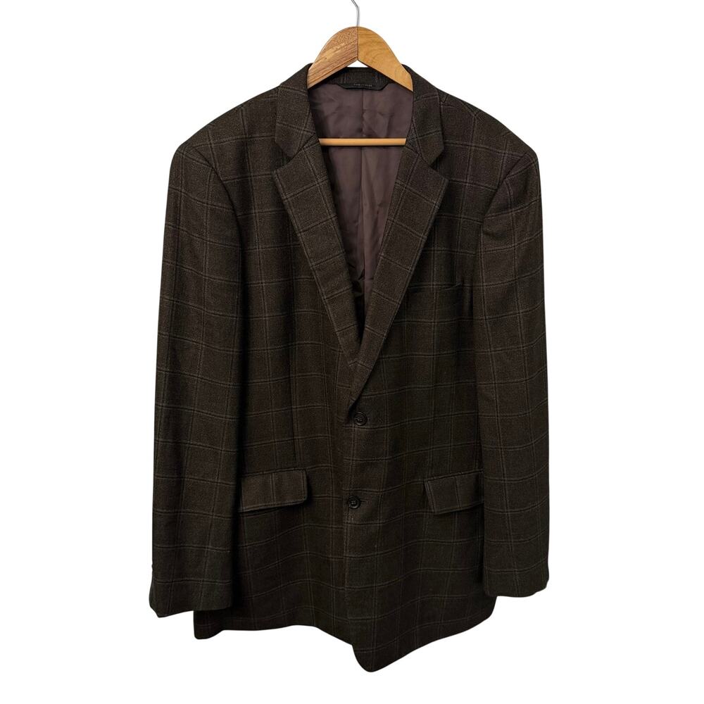 Loro Piana Cashmere Blazer Mens 48 L Brown Windowpane Sport Coat John Nordstrom - Picture 1 of 16